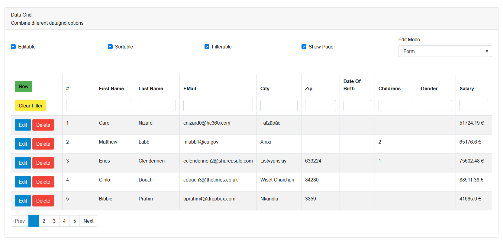 blazor grid free