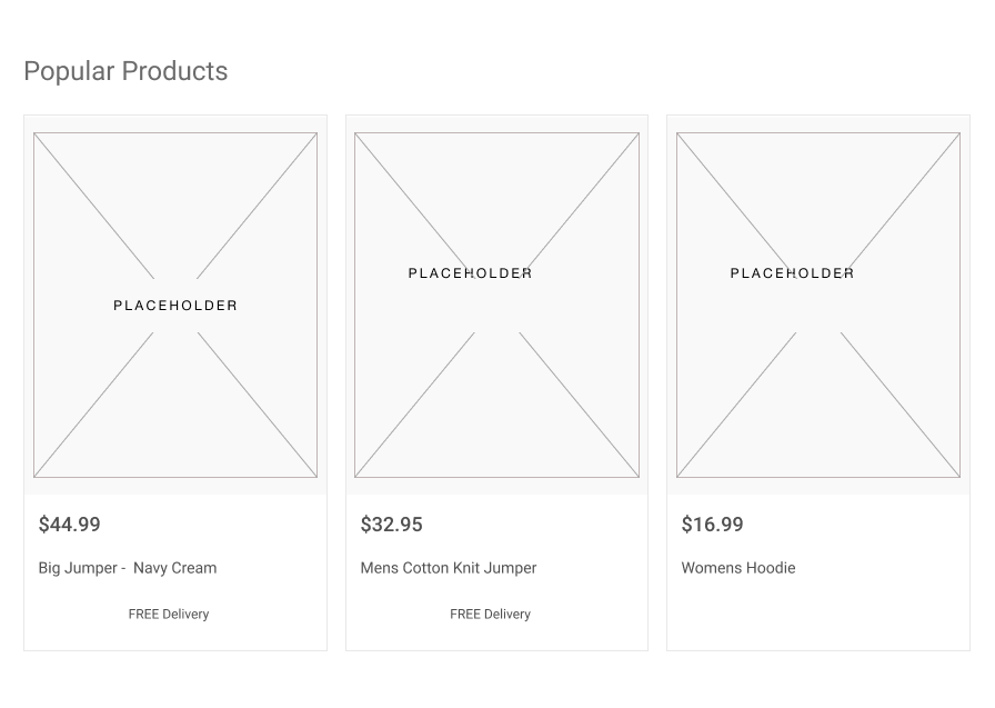 Product list showing multiple products in a grid layout